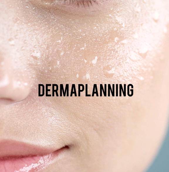Dermaplanning with water drop in face